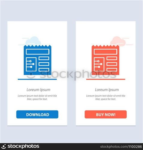 Document, Basic, Ui Blue and Red Download and Buy Now web Widget Card Template