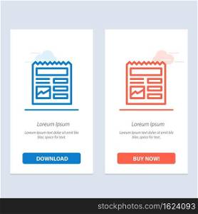Document, Basic, Ui, Picture  Blue and Red Download and Buy Now web Widget Card Template