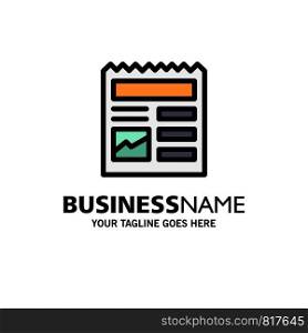 Document, Basic, Ui, Picture Business Logo Template. Flat Color