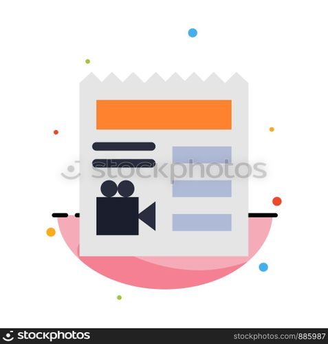 Document, Basic, Video, Camera Abstract Flat Color Icon Template