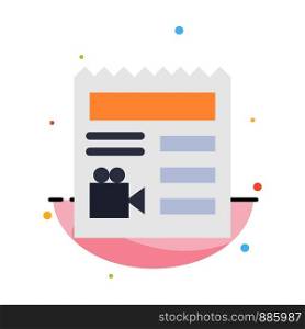 Document, Basic, Video, Camera Abstract Flat Color Icon Template