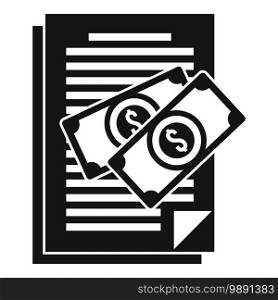 Document bribery money icon. Simple illustration of document bribery money vector icon for web design isolated on white background. Document bribery money icon, simple style