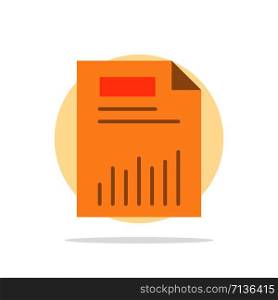 Document, Business, Chart, Finance, Graph, Paper, Statistics Abstract Circle Background Flat color Icon