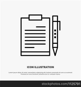 Document, Business, Clipboard, File, Page, Planning, Sheet Line Icon Vector