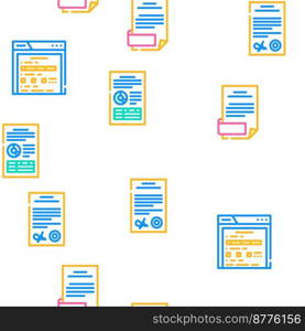 document business file office vector seamless pattern thin line illustration. document business file office vector seamless pattern