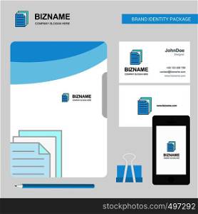 Document Business Logo, File Cover Visiting Card and Mobile App Design. Vector Illustration