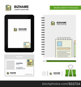 Document Business Logo, Tab App, Diary PVC Employee Card and USB Brand Stationary Package Design Vector Template
