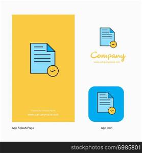 Document Company Logo App Icon and Splash Page Design. Creative Business App Design Elements