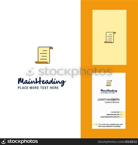 Document Creative Logo and business card. vertical Design Vector
