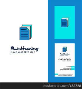 Document Creative Logo and business card. vertical Design Vector