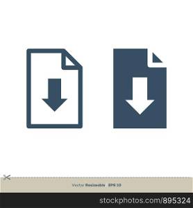 Document Download Icon Logo Template Illustration Design. Vector EPS 10.
