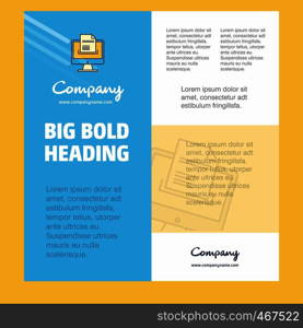 Document downloading Business Company Poster Template. with place for text and images. vector background