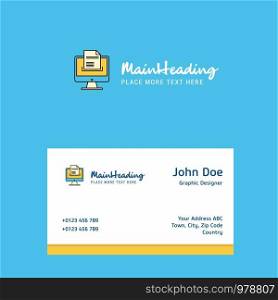Document downloading logo Design with business card template. Elegant corporate identity. - Vector