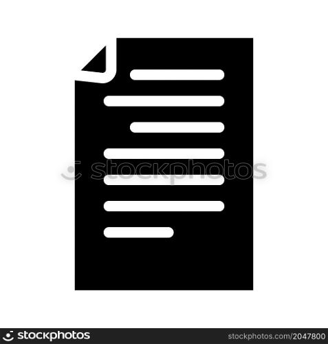 document electronic glyph icon vector. document electronic sign. isolated contour symbol black illustration. document electronic glyph icon vector illustration