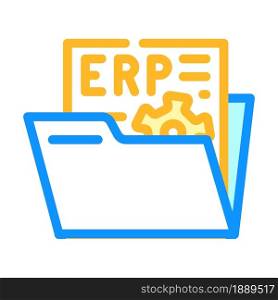 document erp color icon vector. document erp sign. isolated symbol illustration. document erp color icon vector illustration