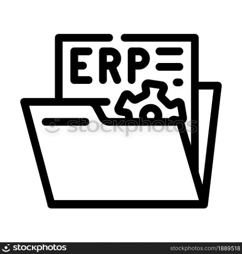 document erp line icon vector. document erp sign. isolated contour symbol black illustration. document erp line icon vector illustration