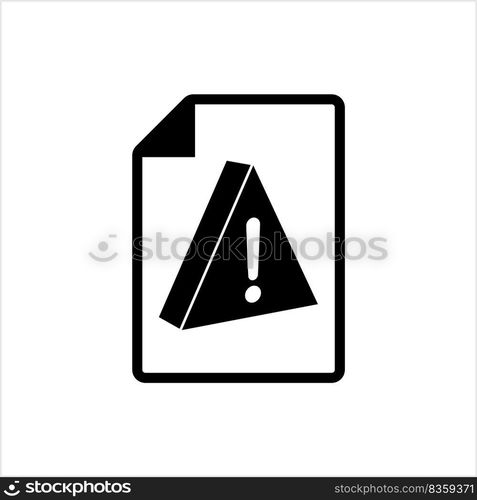 Document Error Icon, Broken Link, Missing Document Vector Art Illustration