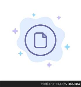 Document, File, Basic, Ui Blue Icon on Abstract Cloud Background
