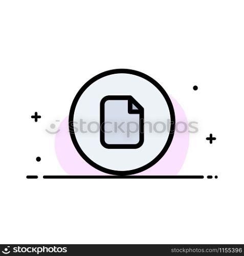 Document, File, Basic, Ui Business Flat Line Filled Icon Vector Banner Template