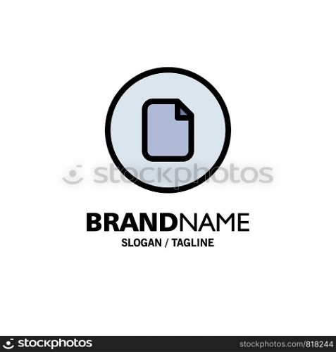 Document, File, Basic, Ui Business Logo Template. Flat Color
