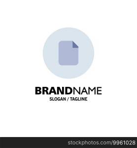 Document, File, Basic, Ui Business Logo Template. Flat Color