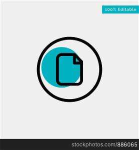 Document, File, Basic, Ui turquoise highlight circle point Vector icon