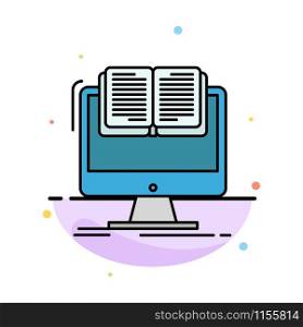 Document, File, Computer, Cv, Book Abstract Flat Color Icon Template