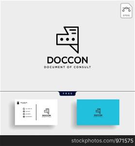 Document, file, data message logo template vector illustration with business card, icon elements isolated. Document, file, data message logo template vector illustration