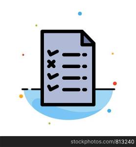 Document, File, Education Abstract Flat Color Icon Template