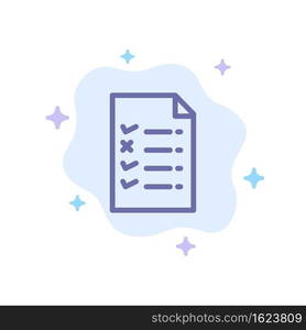 Document, File, Education Blue Icon on Abstract Cloud Background