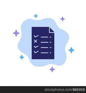 Document, File, Education Blue Icon on Abstract Cloud Background