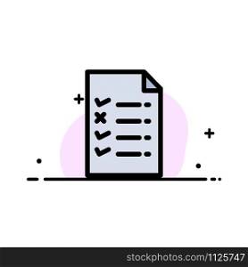 Document, File, Education Business Flat Line Filled Icon Vector Banner Template