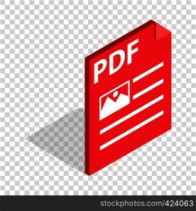 Document file format PDF isometric icon 3d on a transparent background vector illustration. Document file format PDF isometric icon