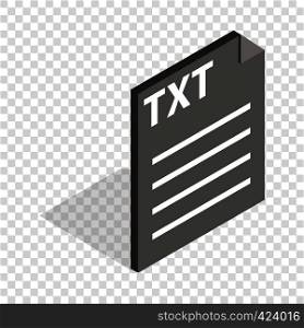 Document file format TXT isometric icon 3d on a transparent background vector illustration. Document file format TXT isometric icon
