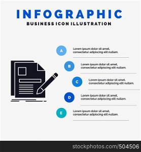 document, file, page, pen, Resume Infographics Template for Website and Presentation. GLyph Gray icon with Blue infographic style vector illustration.. Vector EPS10 Abstract Template background