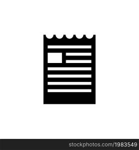 Document File, Torn Brochure. Flat Vector Icon illustration. Simple black symbol on white background. Document File, Torn Brochure sign design template for web and mobile UI element. Document File, Torn Brochure Vector Icon