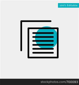 Document, File, User, Interface turquoise highlight circle point Vector icon