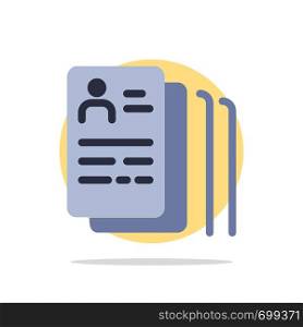 Document, Find, Job, Search Abstract Circle Background Flat color Icon