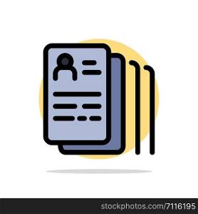 Document, Find, Job, Search Abstract Circle Background Flat color Icon