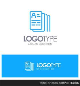 Document, Find, Job, Search Blue outLine Logo with place for tagline