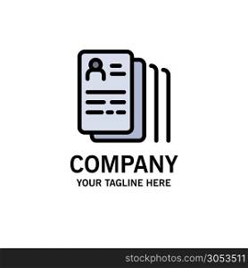 Document, Find, Job, Search Business Logo Template. Flat Color
