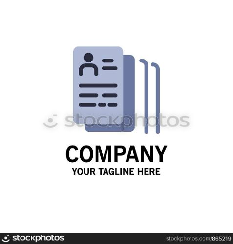 Document, Find, Job, Search Business Logo Template. Flat Color