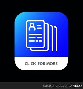 Document, Find, Job, Search Mobile App Button. Android and IOS Line Version