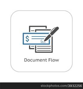 Document Flow Icon. Business Concept. Flat Design. Isolated Illustration.. Document Flow Icon. Flat Design.