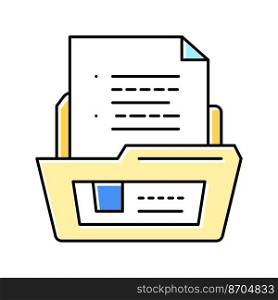 document folder color icon vector. document folder sign. isolated symbol illustration. document folder color icon vector illustration