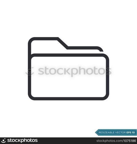 Document Folder Icon Vector Template Flat Design