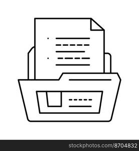 document folder line icon vector. document folder sign. isolated contour symbol black illustration. document folder line icon vector illustration