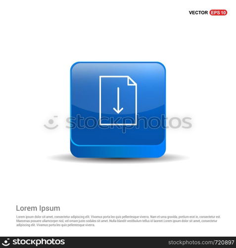 Document Icon - 3d Blue Button.