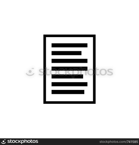 Document icon. Black simple sign business concept. Vector illustration for design, web, infographic.