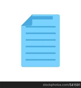 Document Icon. Blue symbol on a white background. Flat style vector illustration isolated on white background. Document Icon. Blue symbol on a white background. Flat style vector illustration